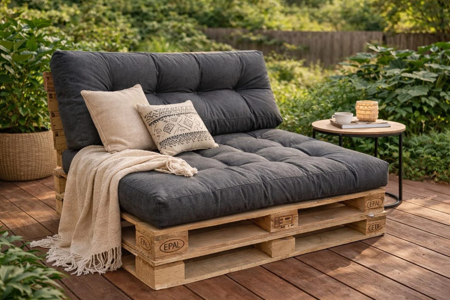 Set perne grădină ”Pallet Soft Seating” Antracit